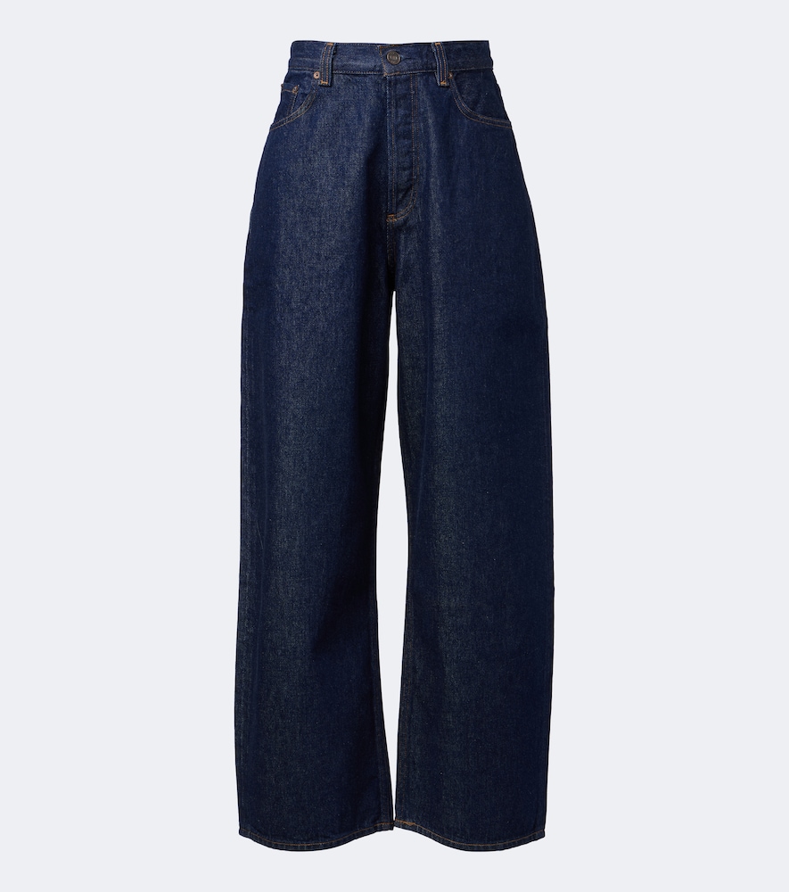 Agolde Rounded Baggy Wide-leg Jeans In Yellow