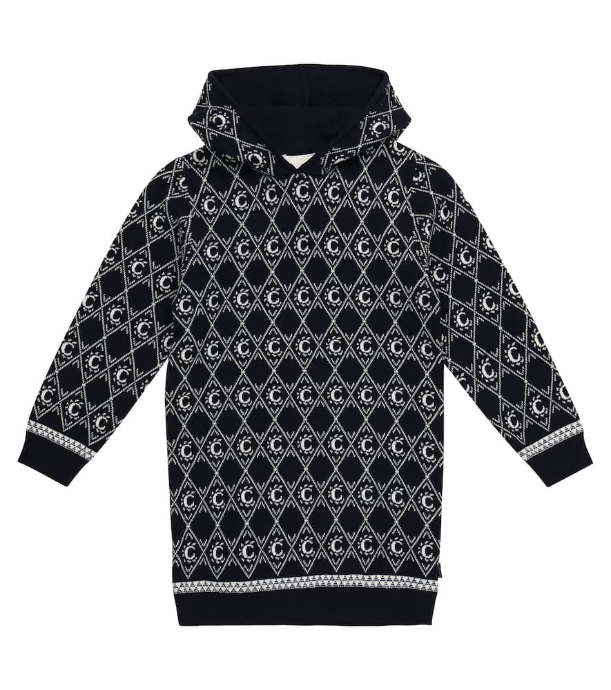 Chloé Kids Intarsia-knit cotton and wool dress
