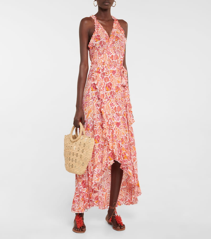 Poupette St Barth Tamara Printed Maxi Dress In Red Chagal
