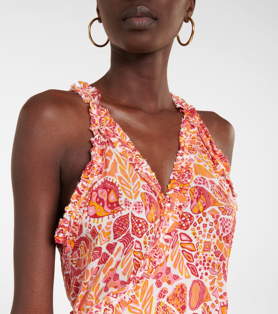 Poupette St Barth Tamara Printed Maxi Dress In Red Chagal