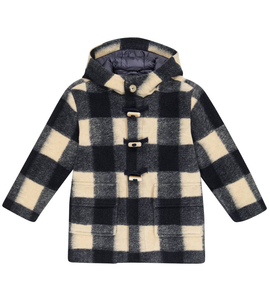 Il Gufo Checked felted duffle coat