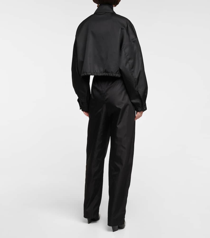 Prada Cropped Nylon Jacket In Nero