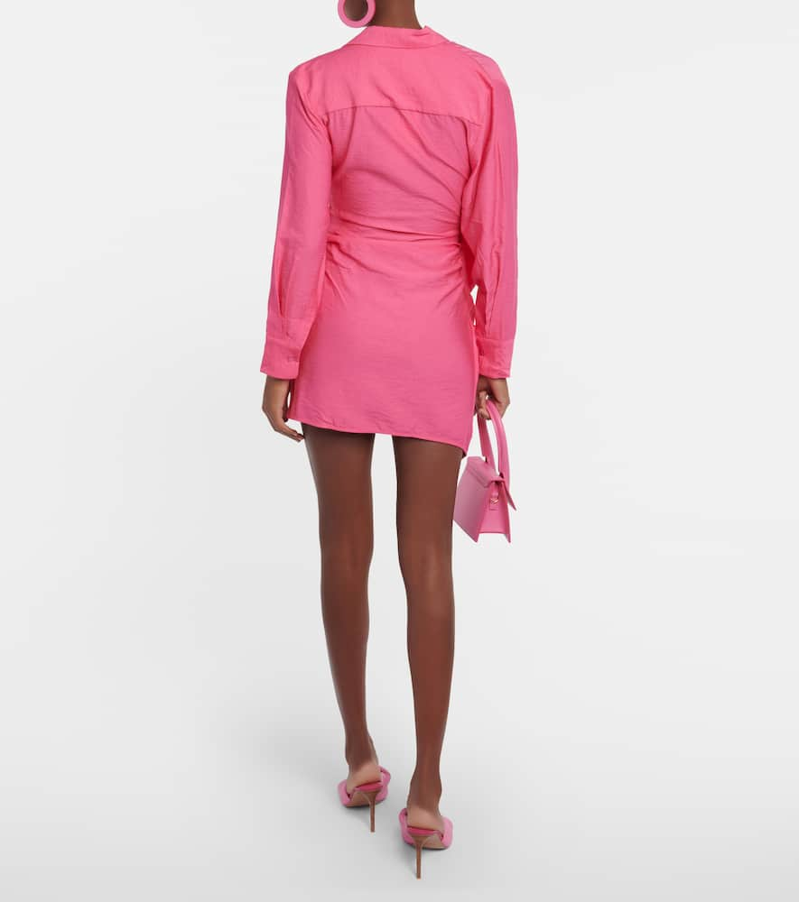 Shop Jacquemus La Robe Bahia Tie-detail Minidress In Pink 2