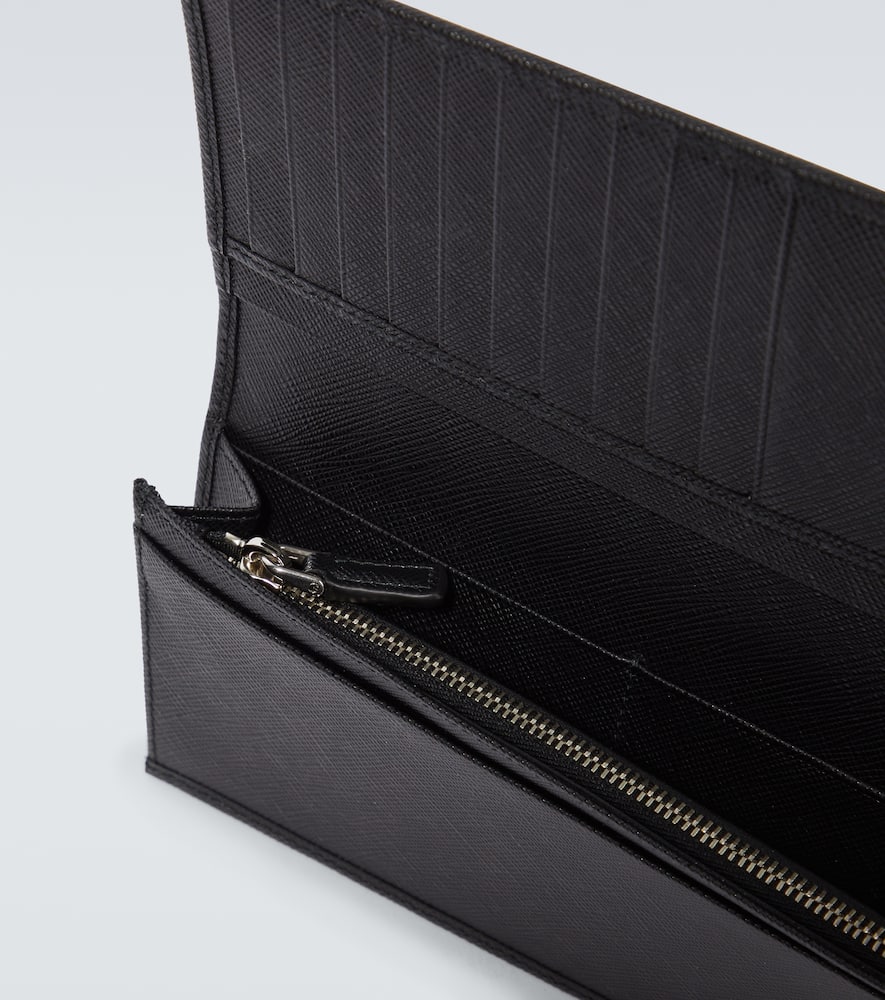 Prada Saffiano Leather Portfolio In Nero