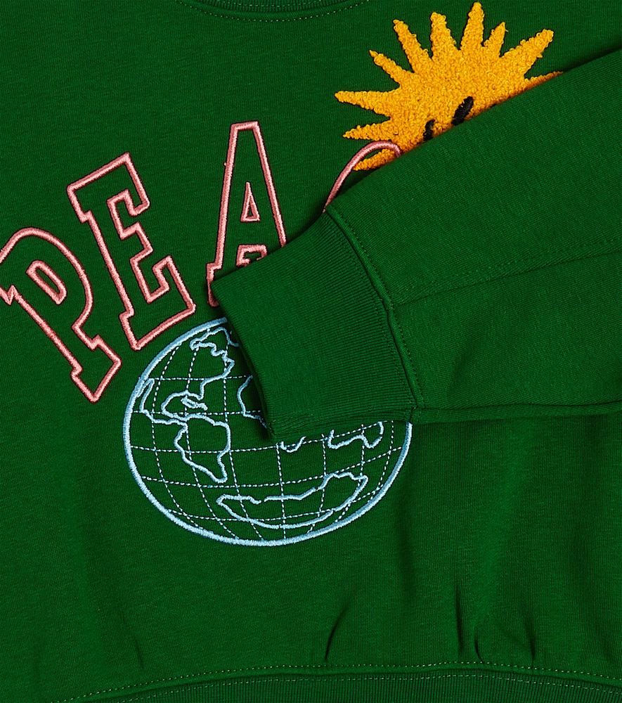 Molo Maxime Embroidered Cotton-blend Sweatshirt In Green