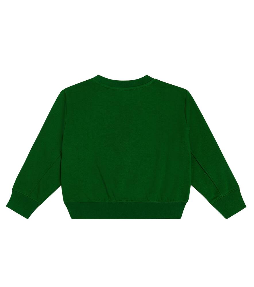 Molo Maxime Embroidered Cotton-blend Sweatshirt In Green