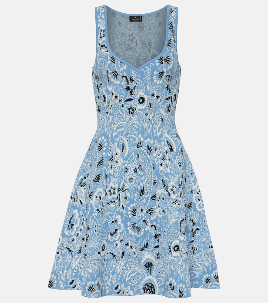 Etro Paisley knitted jacquard minidress