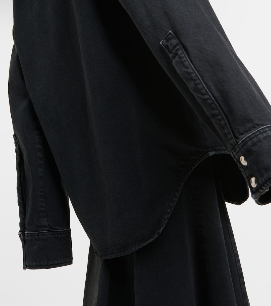 Shop Khaite Jinn Denim Shirt In Black