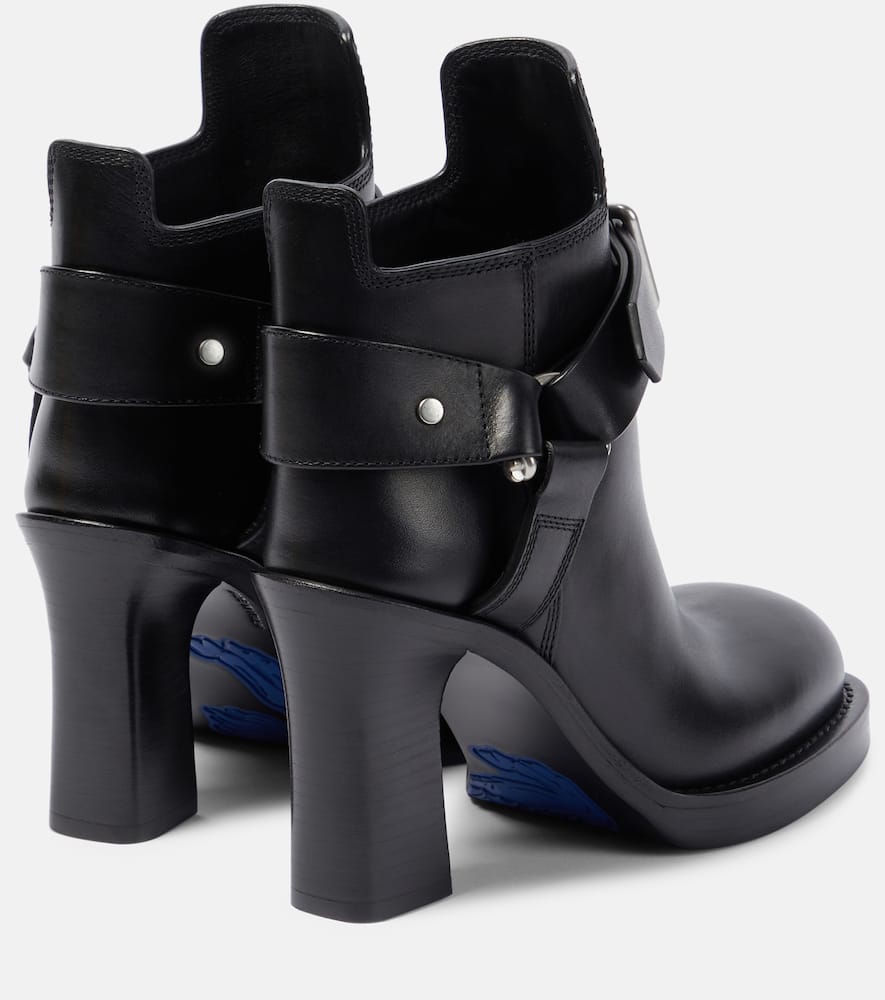 Shop Burberry Stirrup Leather Ankle Boots In Black