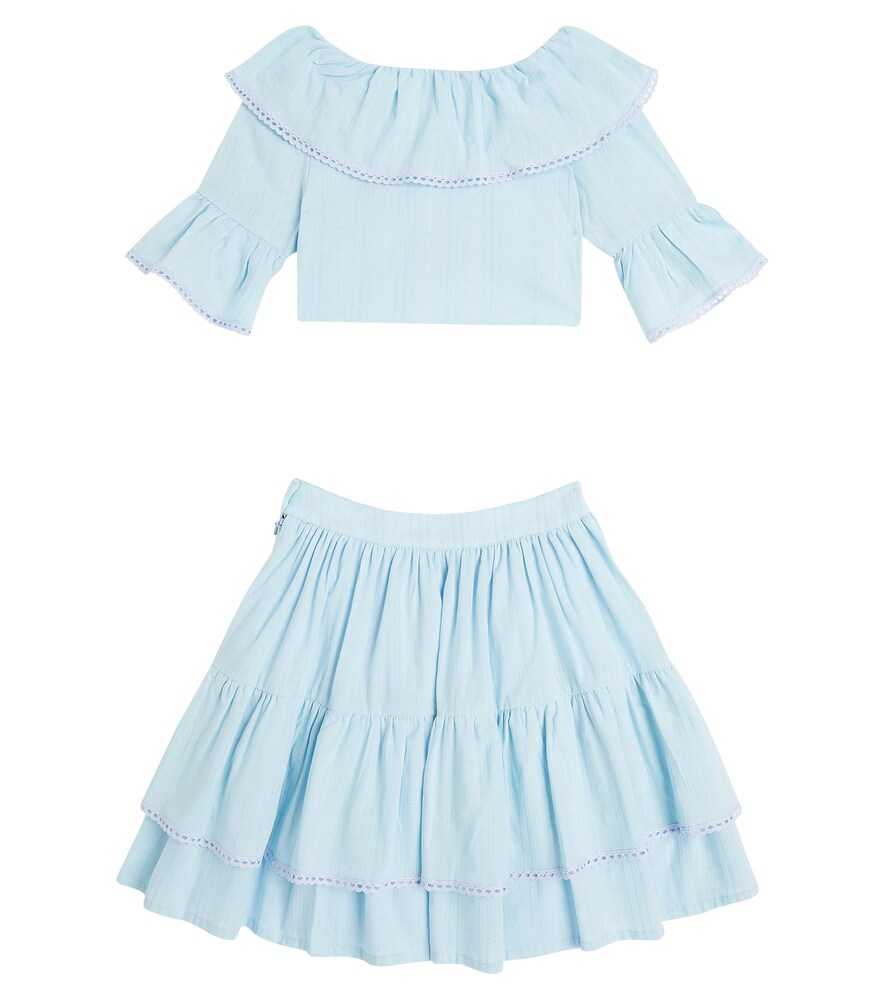  Patachou Patachou Bow-detail Poplin Shirt And Skirt Set 