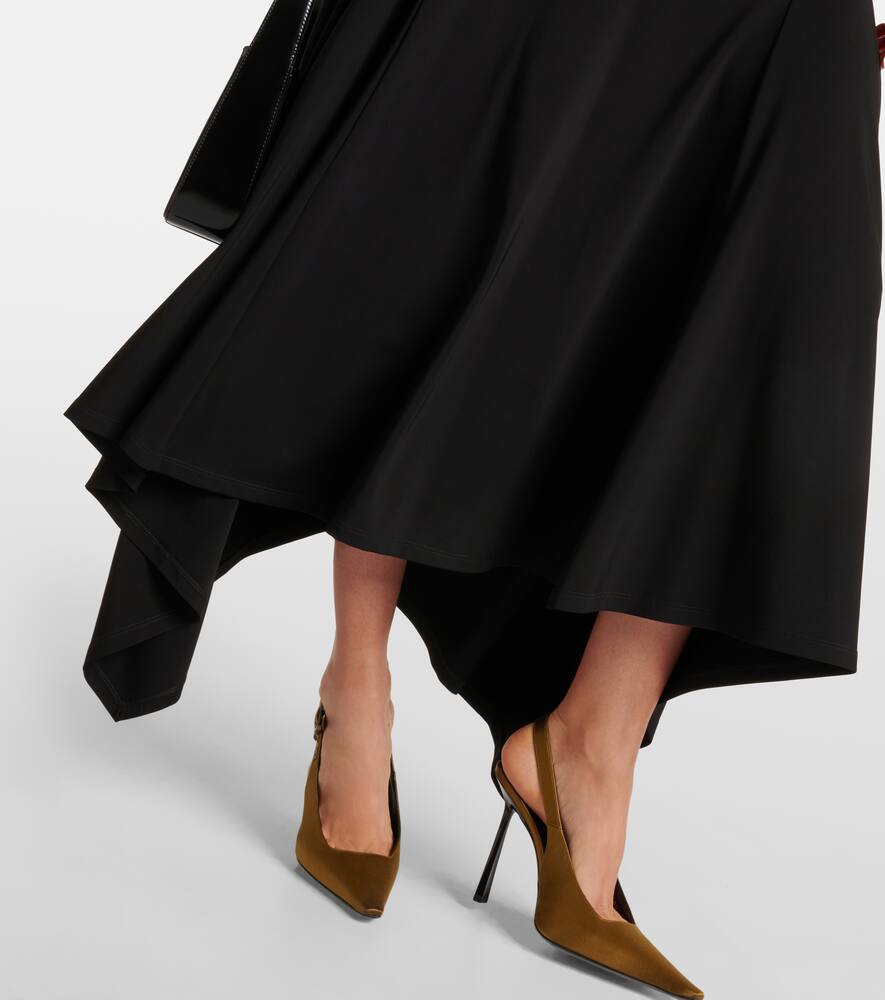 Max Mara Jersey Dress With Asymmetrical Hem And Off-shoulder Neckline In Black