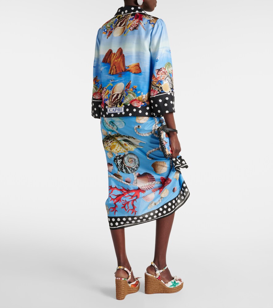  Dolce&gabbana Dolce&gabbana Capri Printed Silk Satin Shirt 