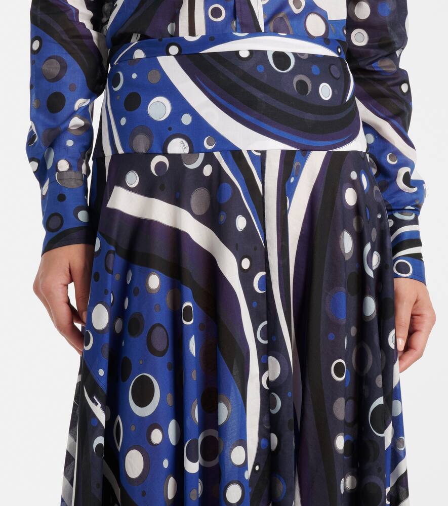 Pucci Printed Cotton Muslin Maxi Skirt In Multicoloured
