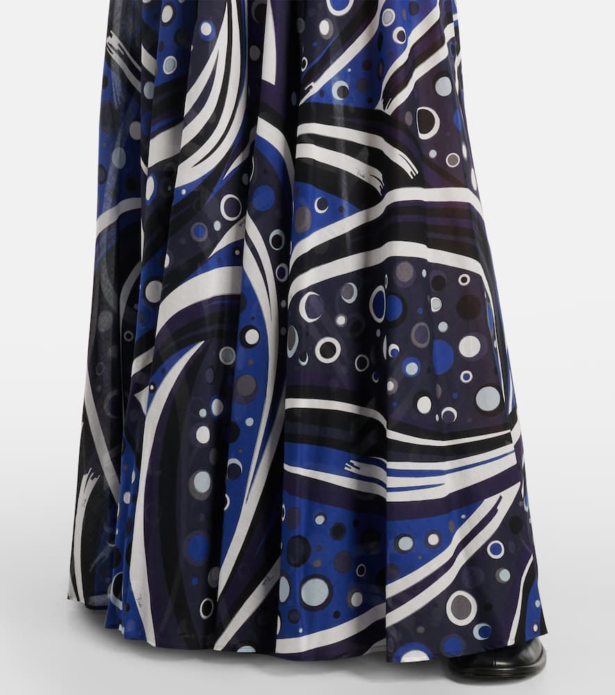 Pucci Printed Cotton Muslin Maxi Skirt In Multicoloured