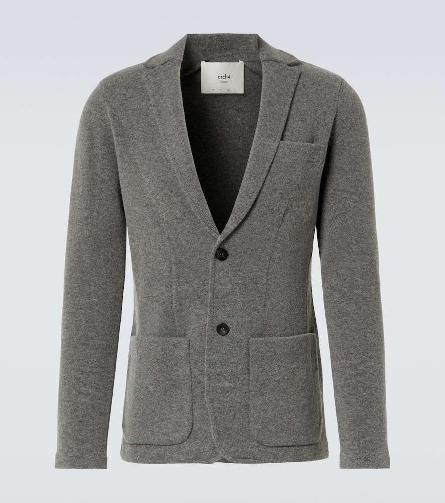 Arch4 Mr Poole Wool And Cashmere Cardigan In Granite Marl