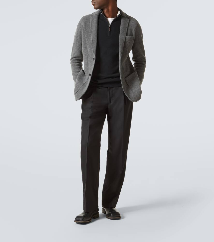 Arch4 Mr Poole Wool And Cashmere Cardigan In Granite Marl