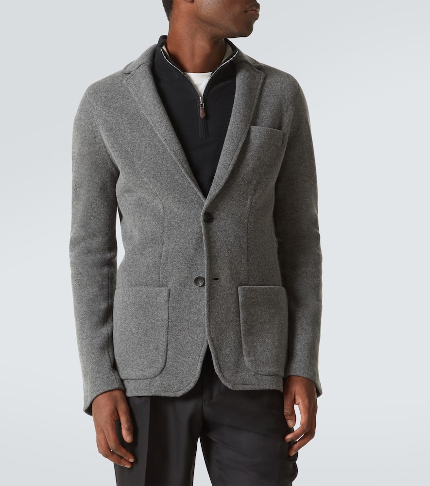 Arch4 Mr Poole Wool And Cashmere Cardigan In Granite Marl