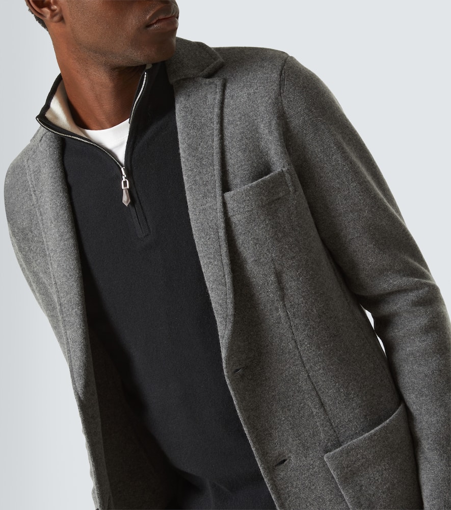 Arch4 Mr Poole Wool And Cashmere Cardigan In Granite Marl