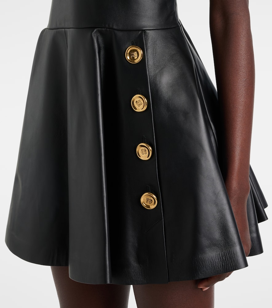 GIVENCHY EMBELLISHED LEATHER MINIDRESS