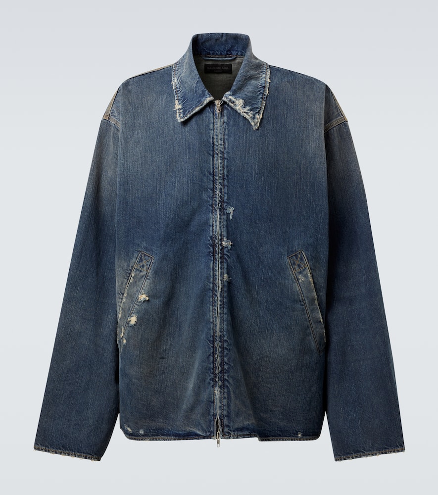 Distressed denim jacket