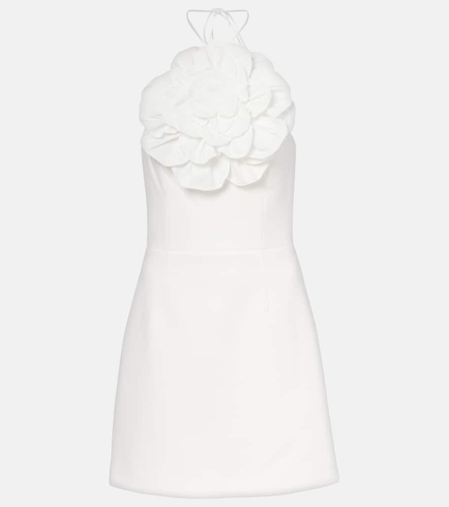 Rebecca Vallance Odetta Floral-appliqué Halterneck Minidress In White