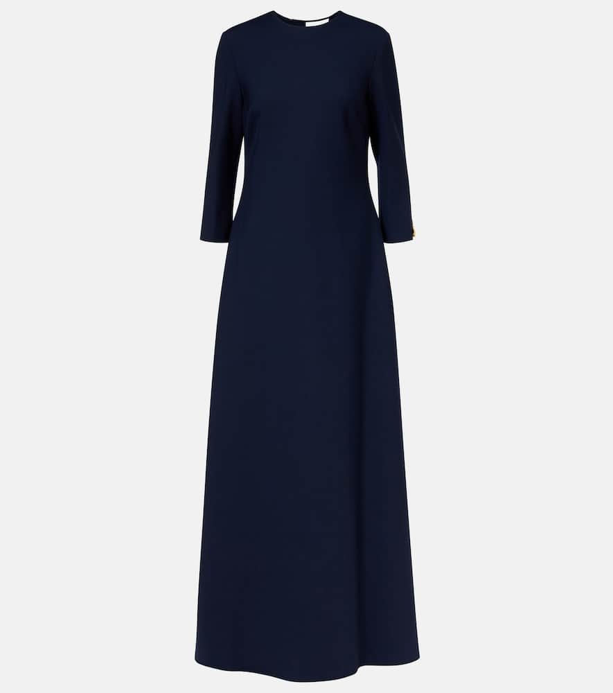 Embellished open-back wool-blend kaftan