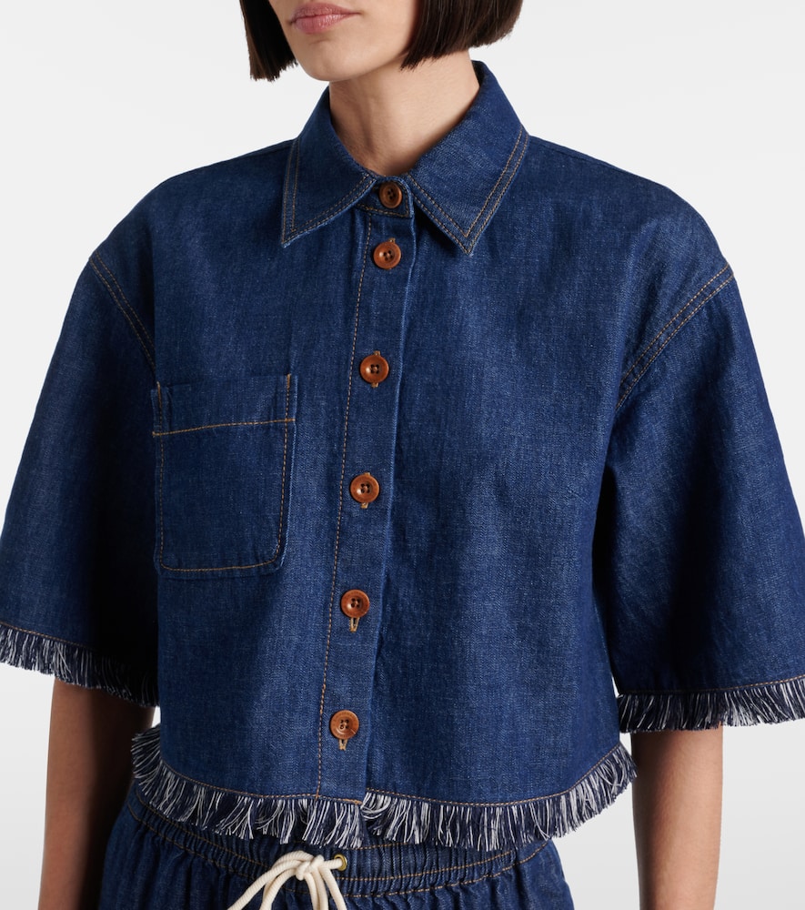 Zimmermann Rhiannon Denim Shirt In Atlantic In Blue