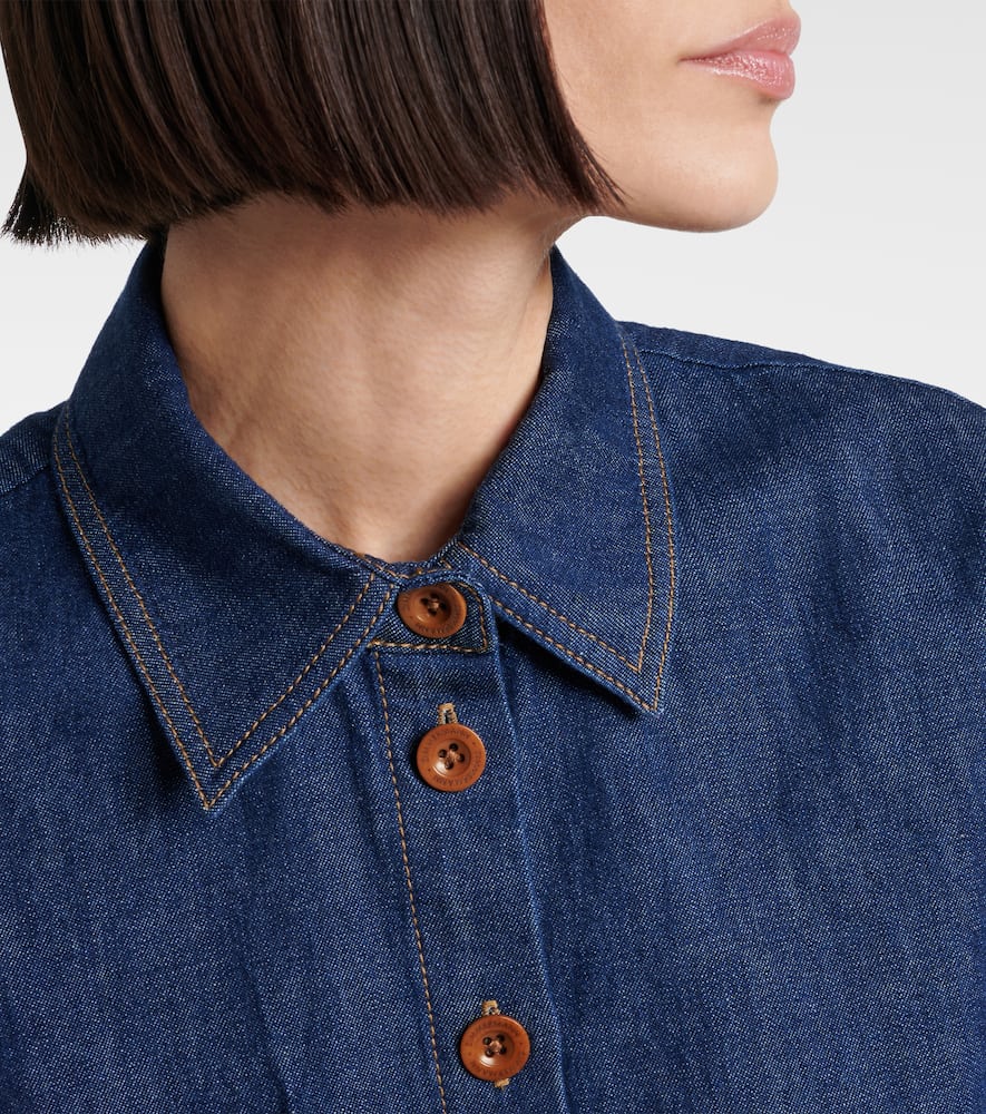 Zimmermann Rhiannon Denim Shirt In Atlantic In Blue