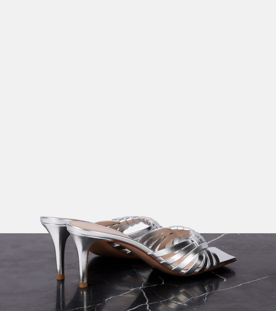 Gianvito Rossi Vyna 70 Metallic Leather Mules