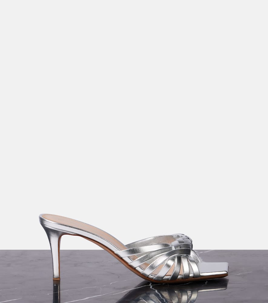 Gianvito Rossi Vyna 70 Metallic Leather Mules