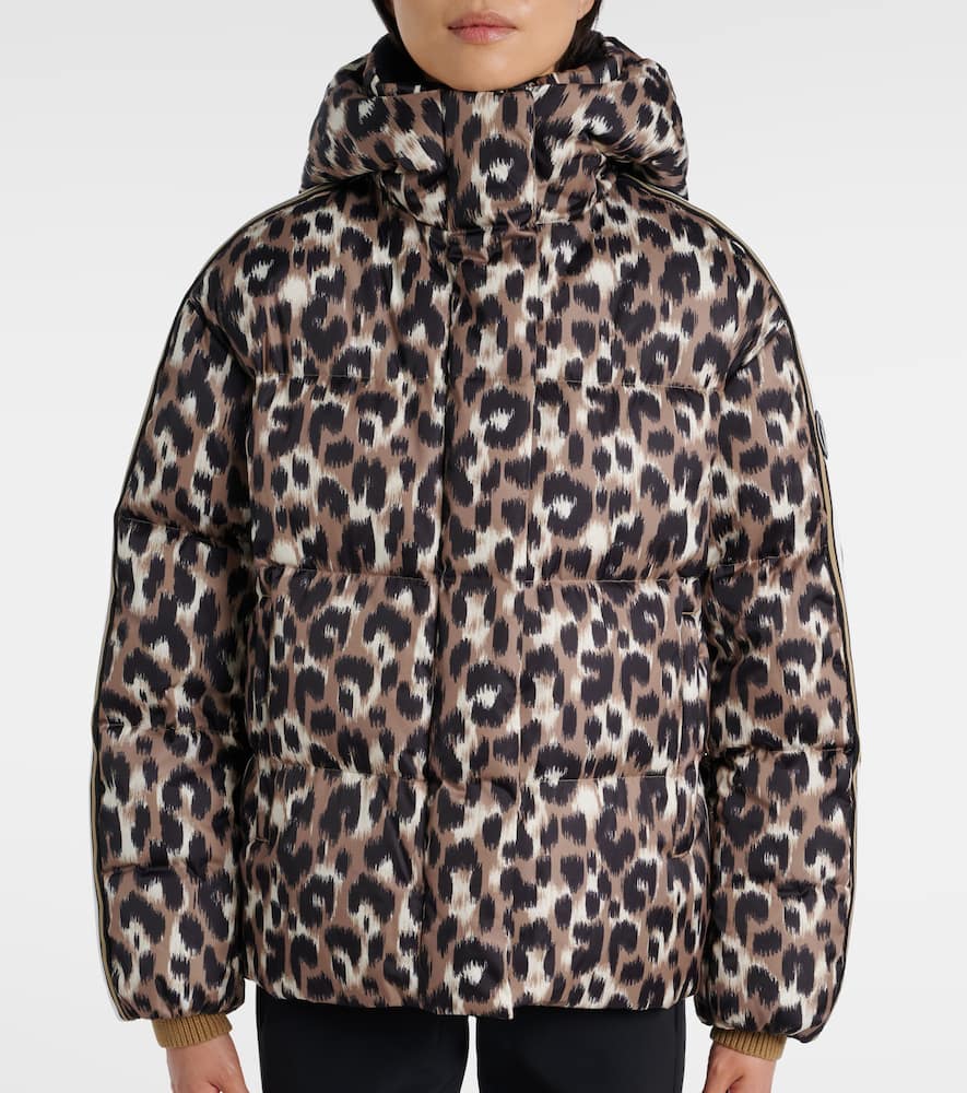Fusalp Ada Leopard-print Down Ski Jacket In Brown