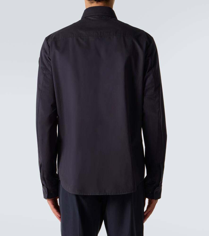 Moncler Cotton Gabardine Overshirt In Blue
