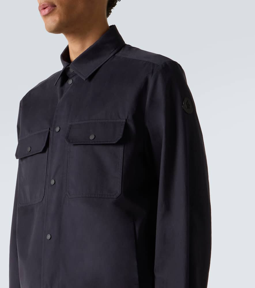 Moncler Cotton Gabardine Overshirt In Blue