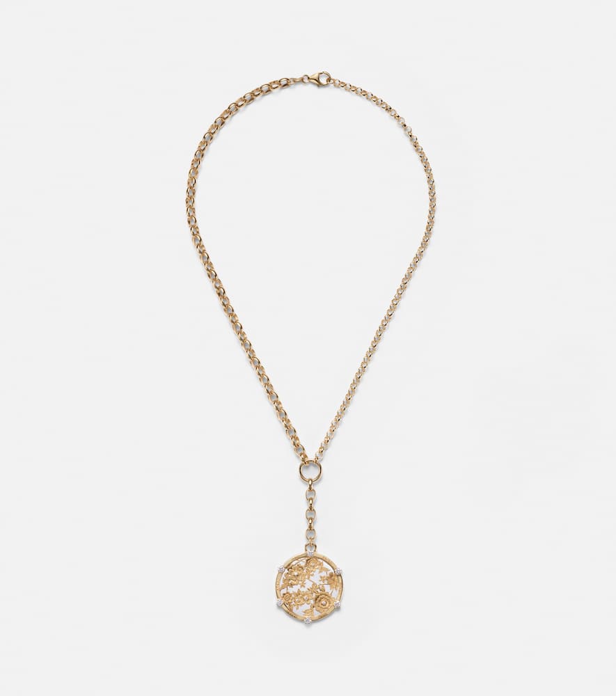 Foundrae 18kt Gold Pendant Necklace With Diamonds In Gold