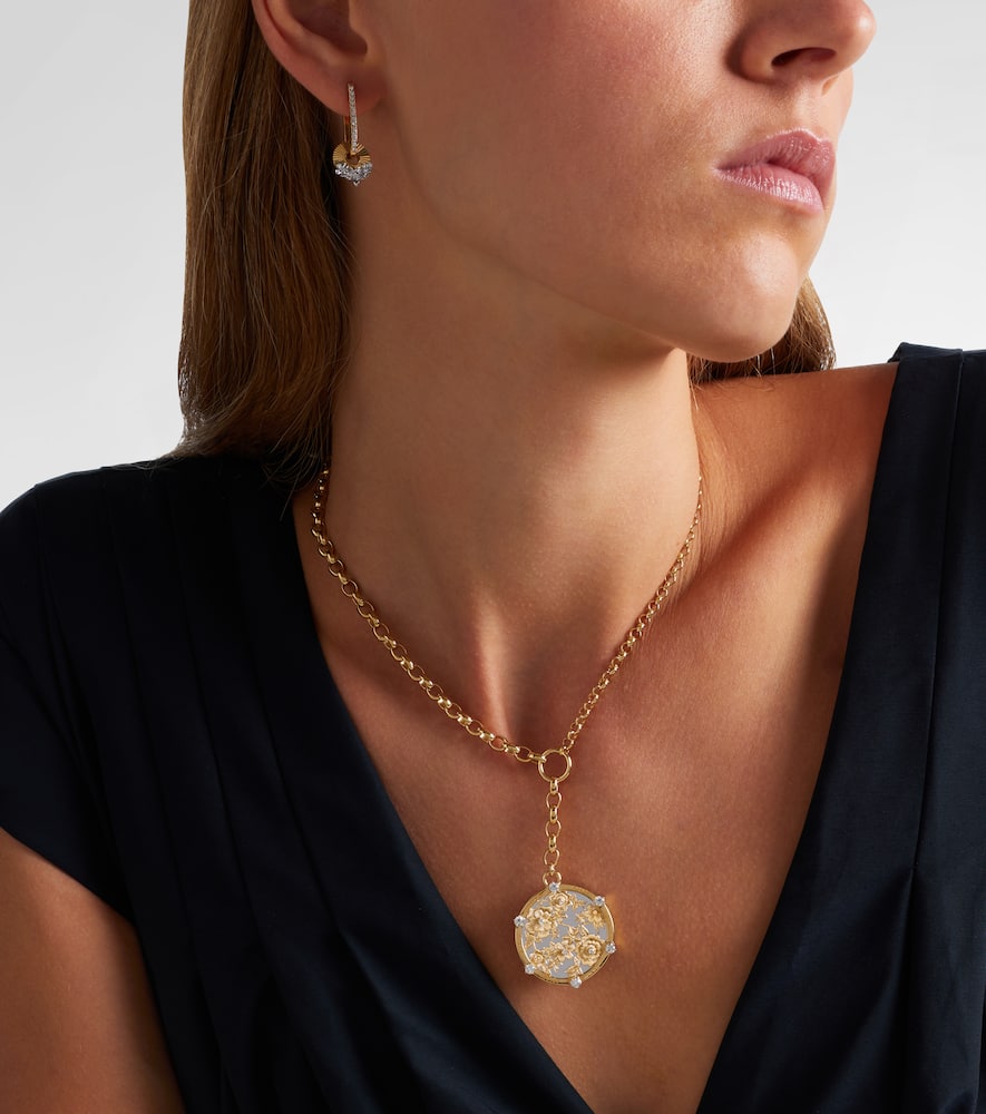 Foundrae 18kt Gold Pendant Necklace With Diamonds In Gold