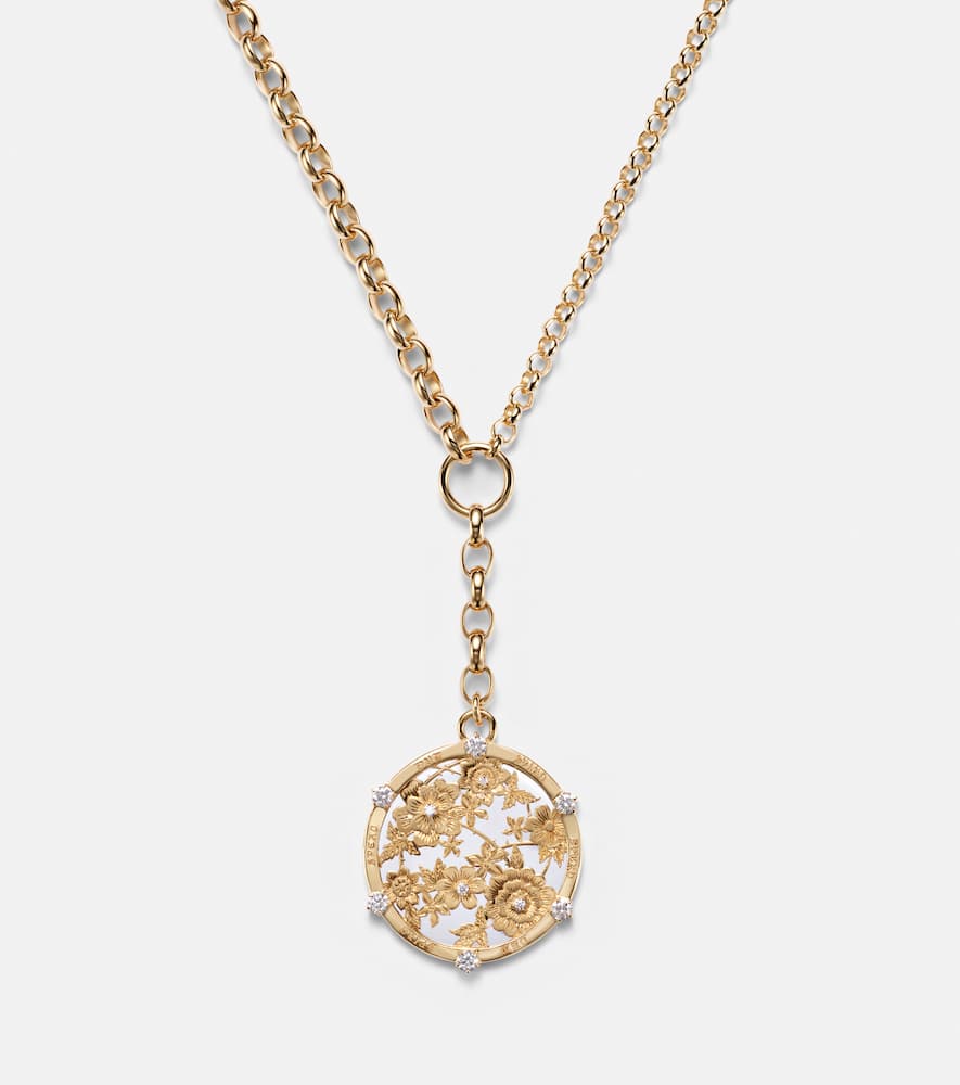 Foundrae 18kt Gold Pendant Necklace With Diamonds In Gold
