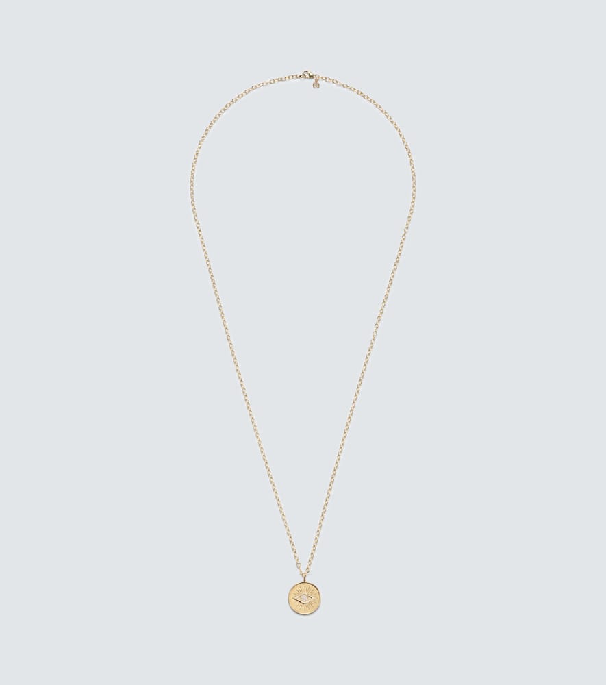 14kt gold charm necklace with diamonds