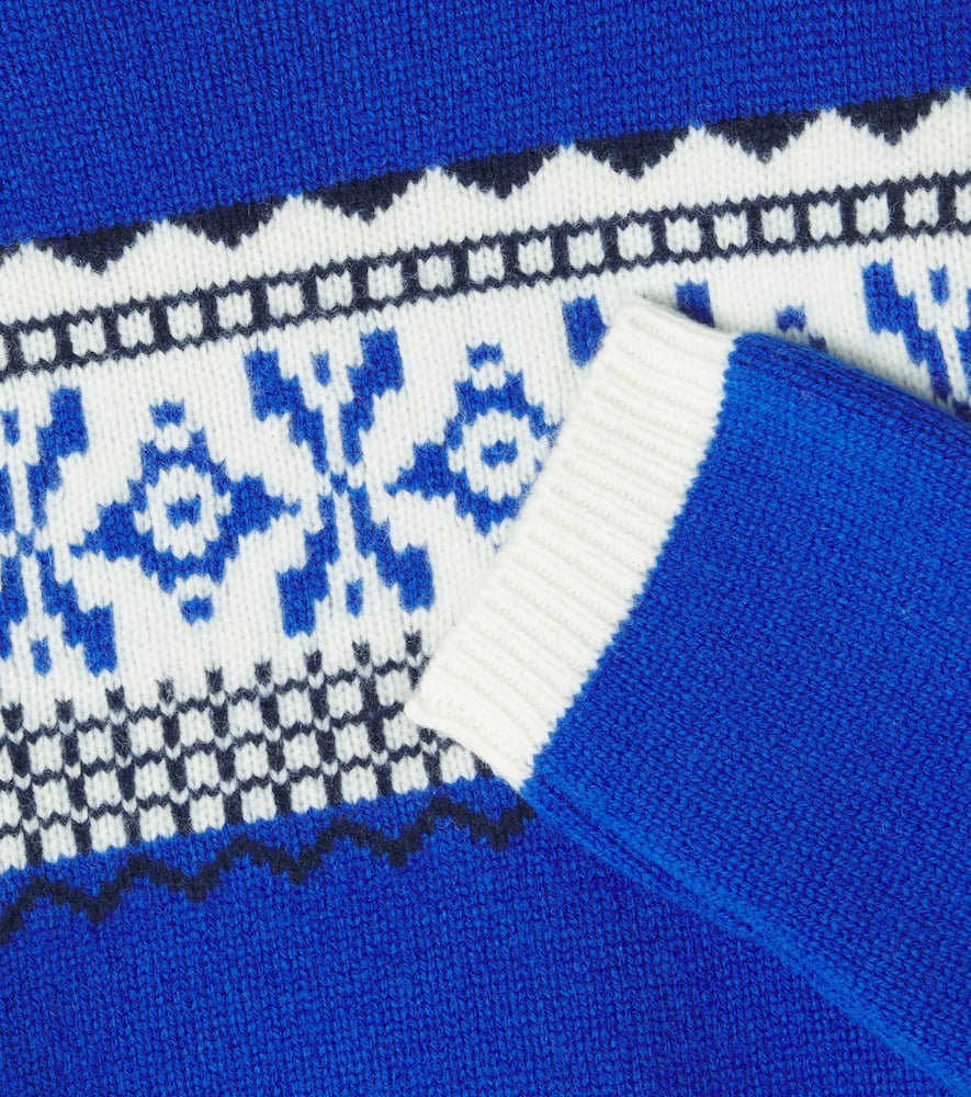 Tartine Et Chocolat Jacquard Wool Sweater In Blue
