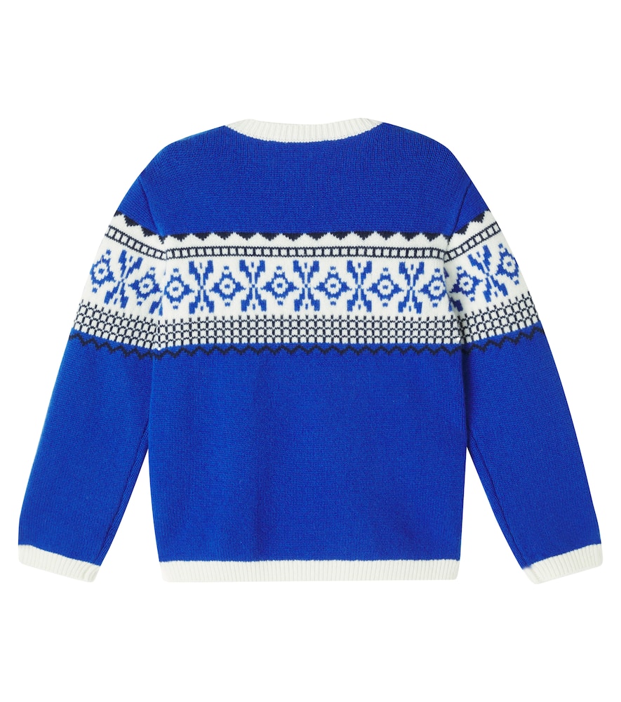 Tartine Et Chocolat Jacquard Wool Sweater In Blue