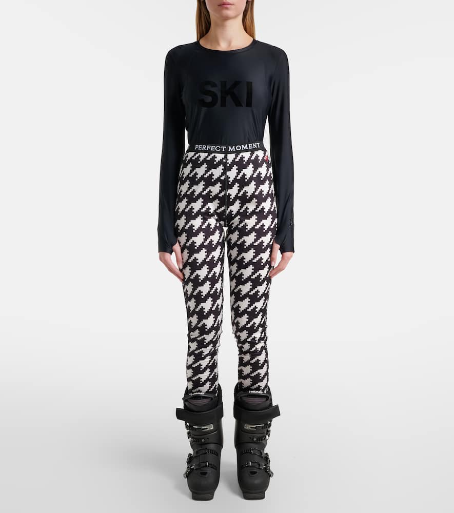 Perfect Moment Houndstooth Leggings In Black