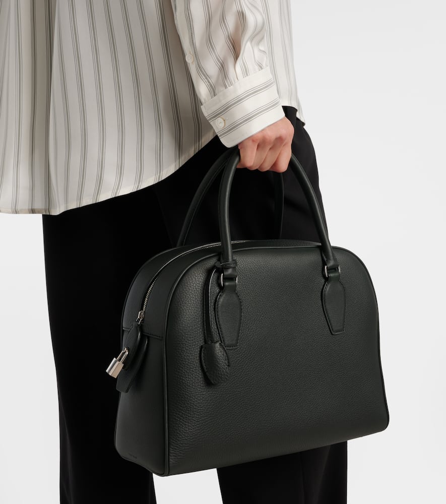 The Row India 12 Leather Tote Bag In Green