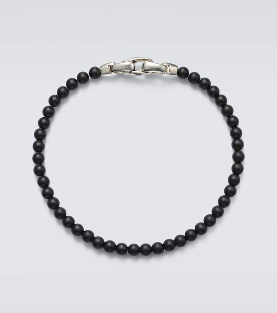 Spiritual Beads sterling silver bracelet with black onyx