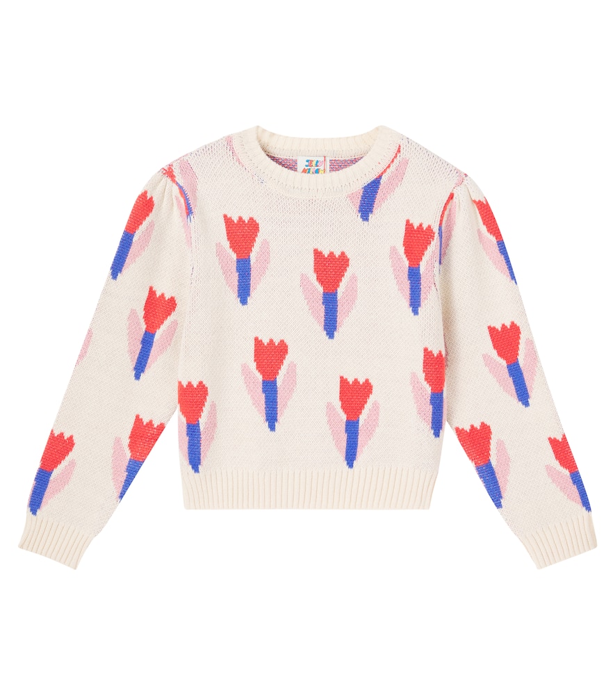 Jellymallow Tulip Cotton-blend Sweater In White