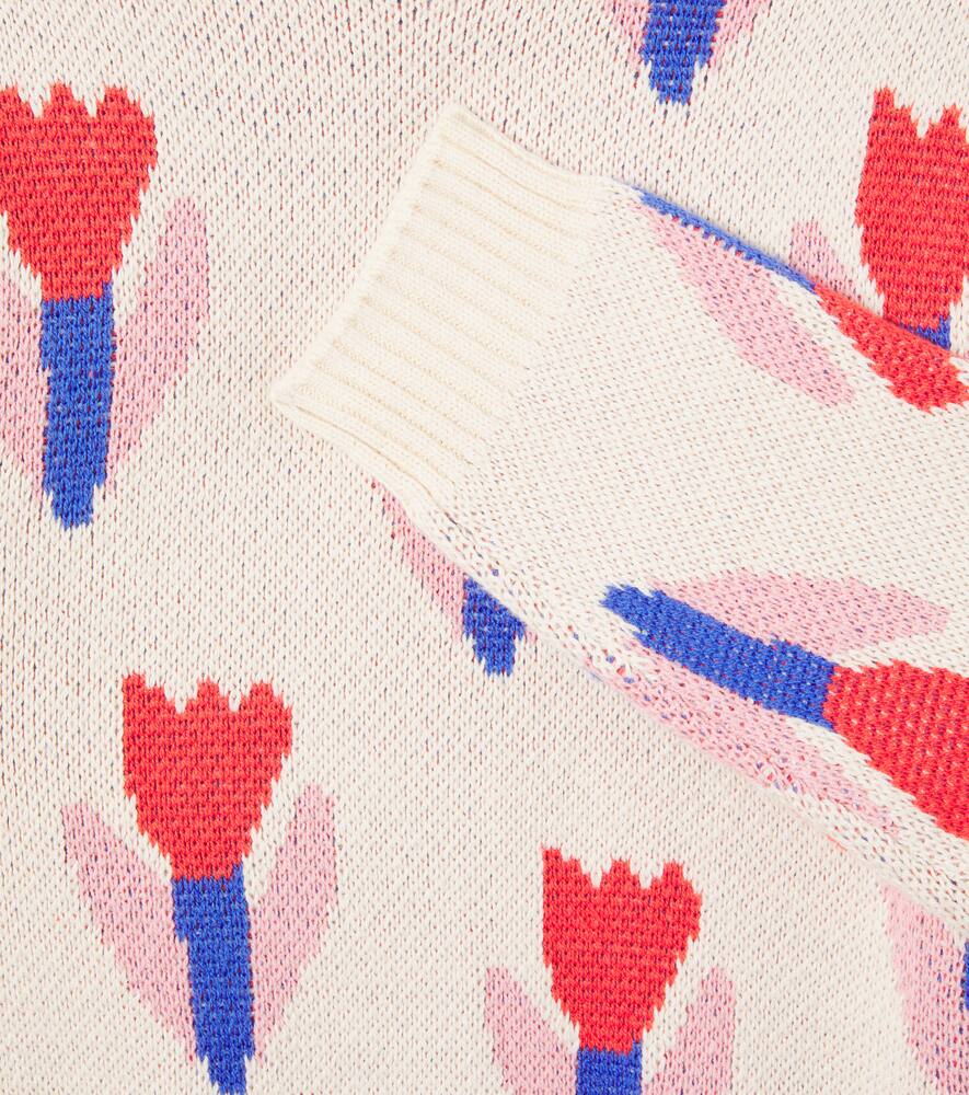 Jellymallow Tulip Cotton-blend Sweater In White