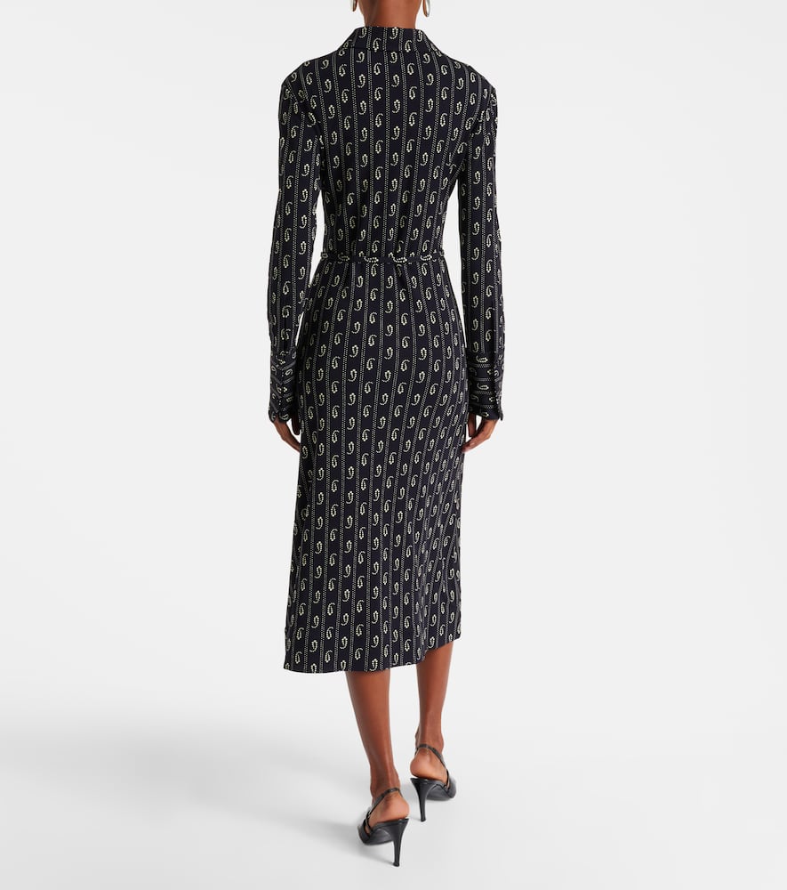Tory Burch Paisley-print Belted Shirtdress In Black