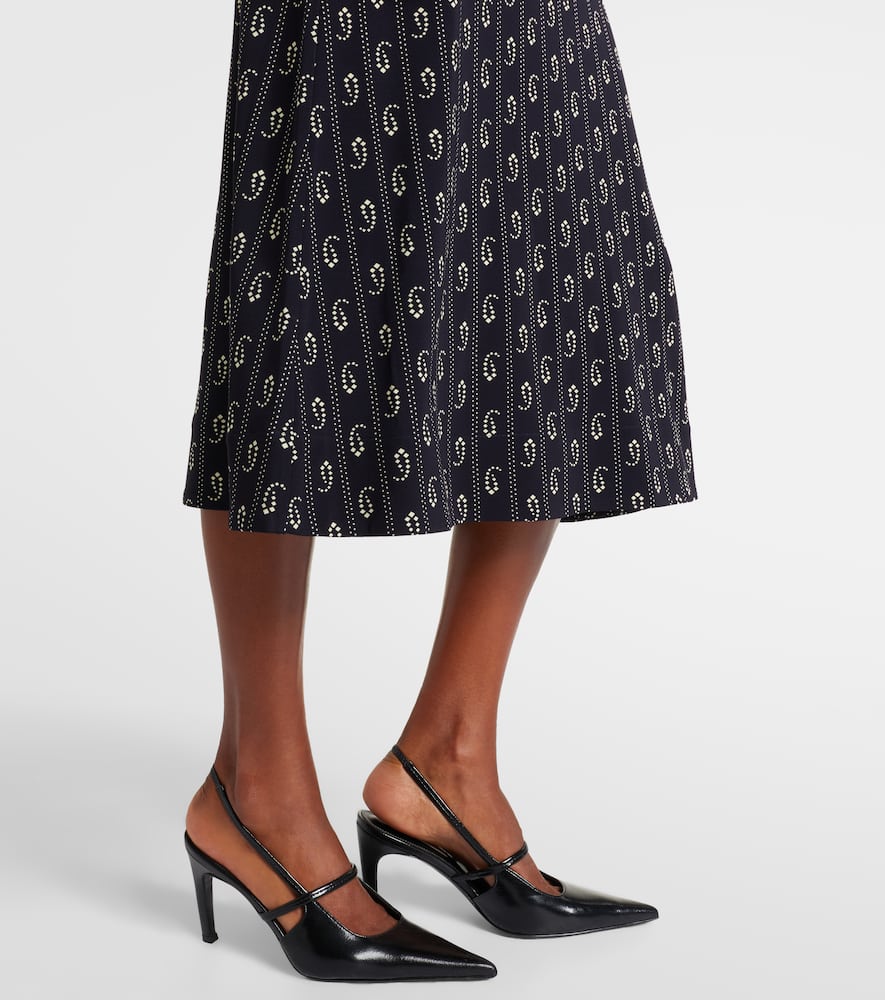 Tory Burch Paisley-print Belted Shirtdress In Black