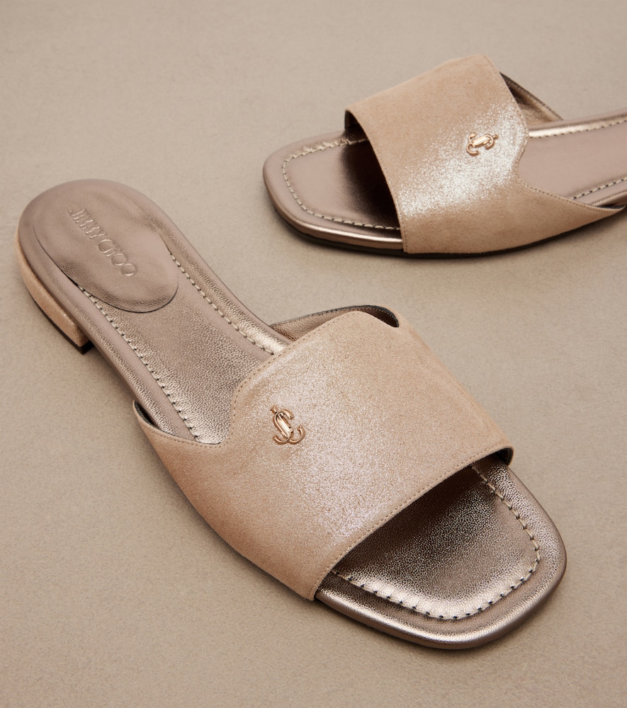  Jimmy Choo Jimmy Choo Dina Leather Slides 