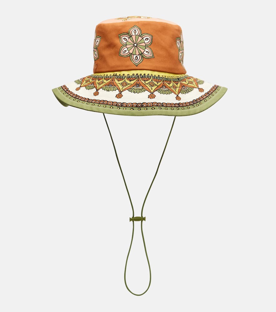 Alemais Printed Cotton Fedora In Multi