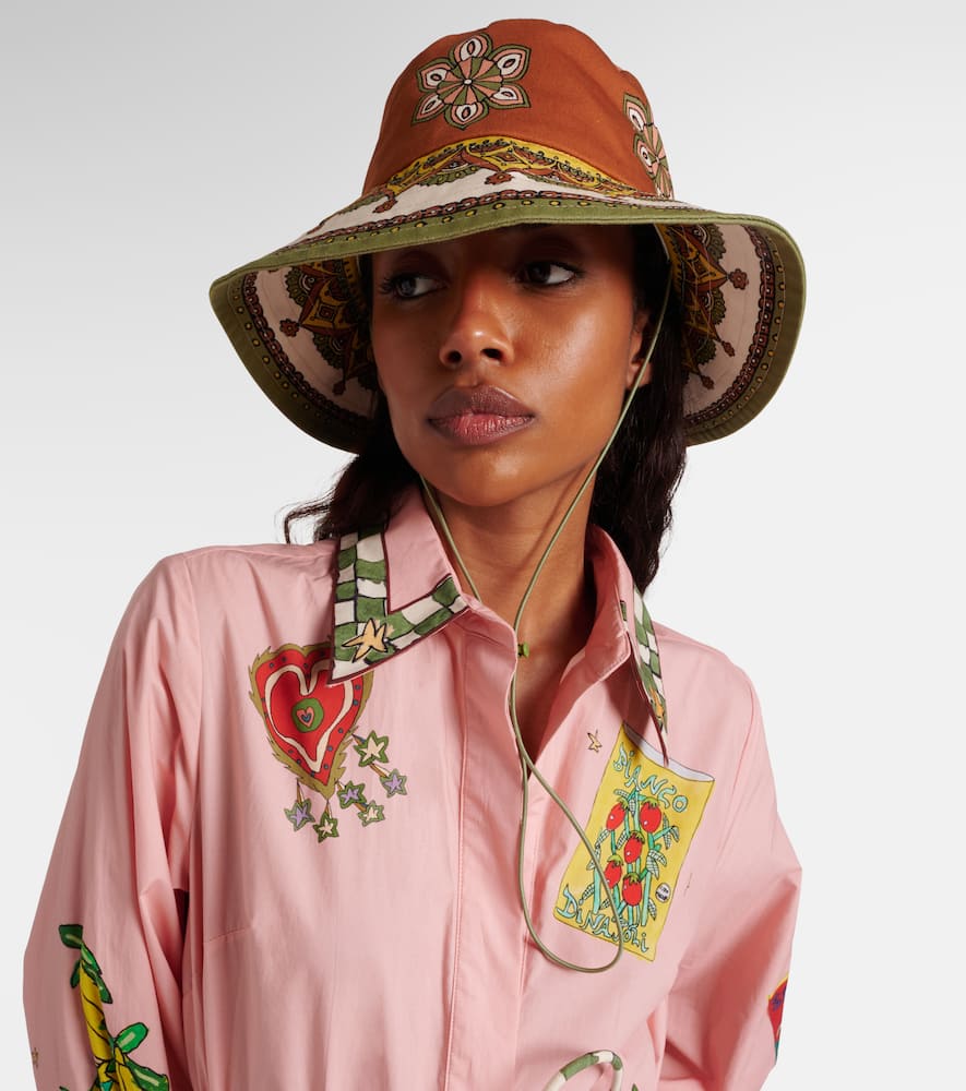 Alemais Printed Cotton Fedora In Multi