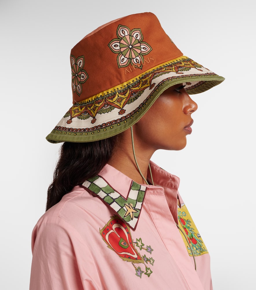 Alemais Printed Cotton Fedora In Multi